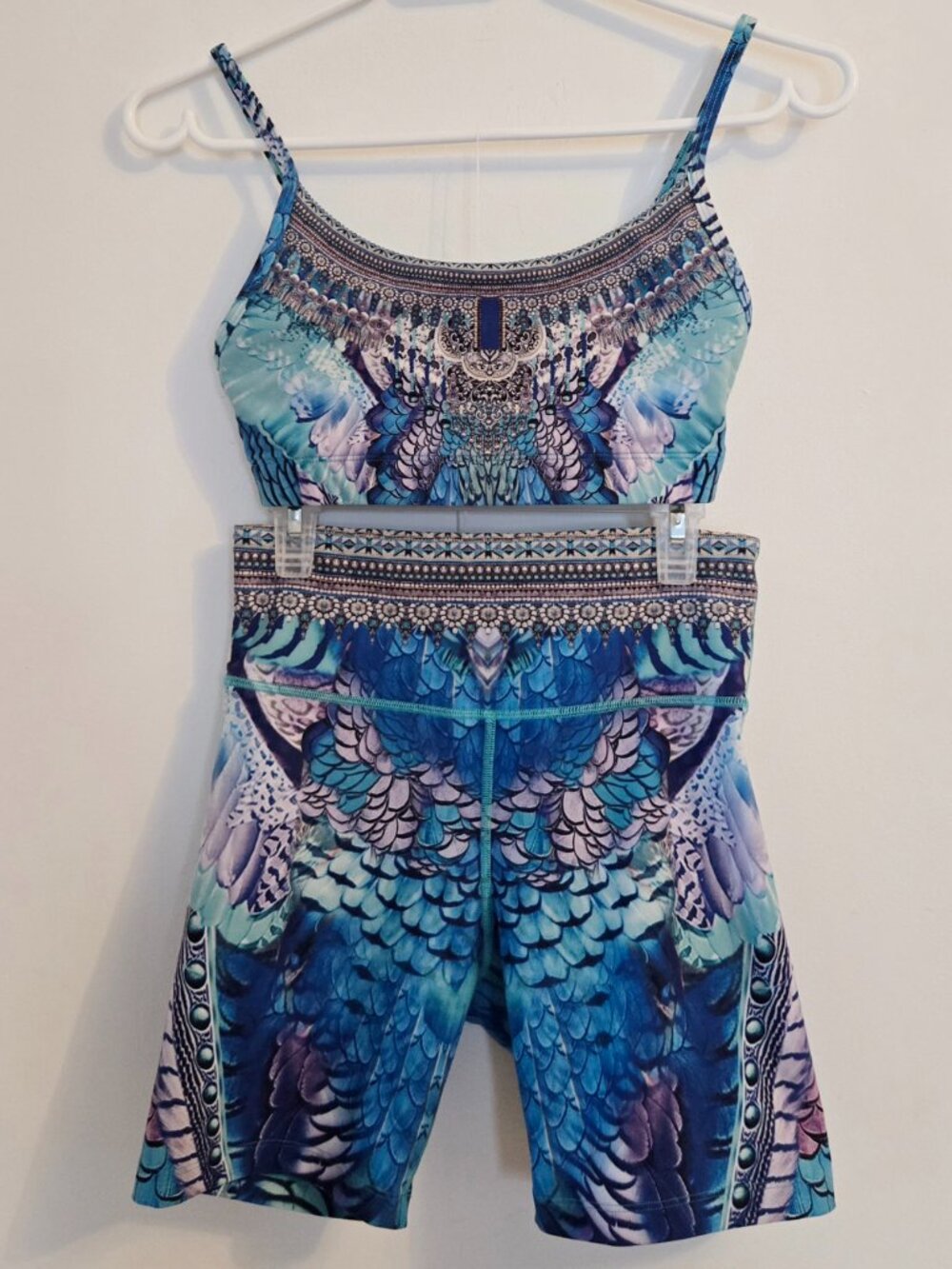 Camilla MoonDance Active Crop Top Sports Bra and Biker Running Shorts Size XS - Picture 2 of 15